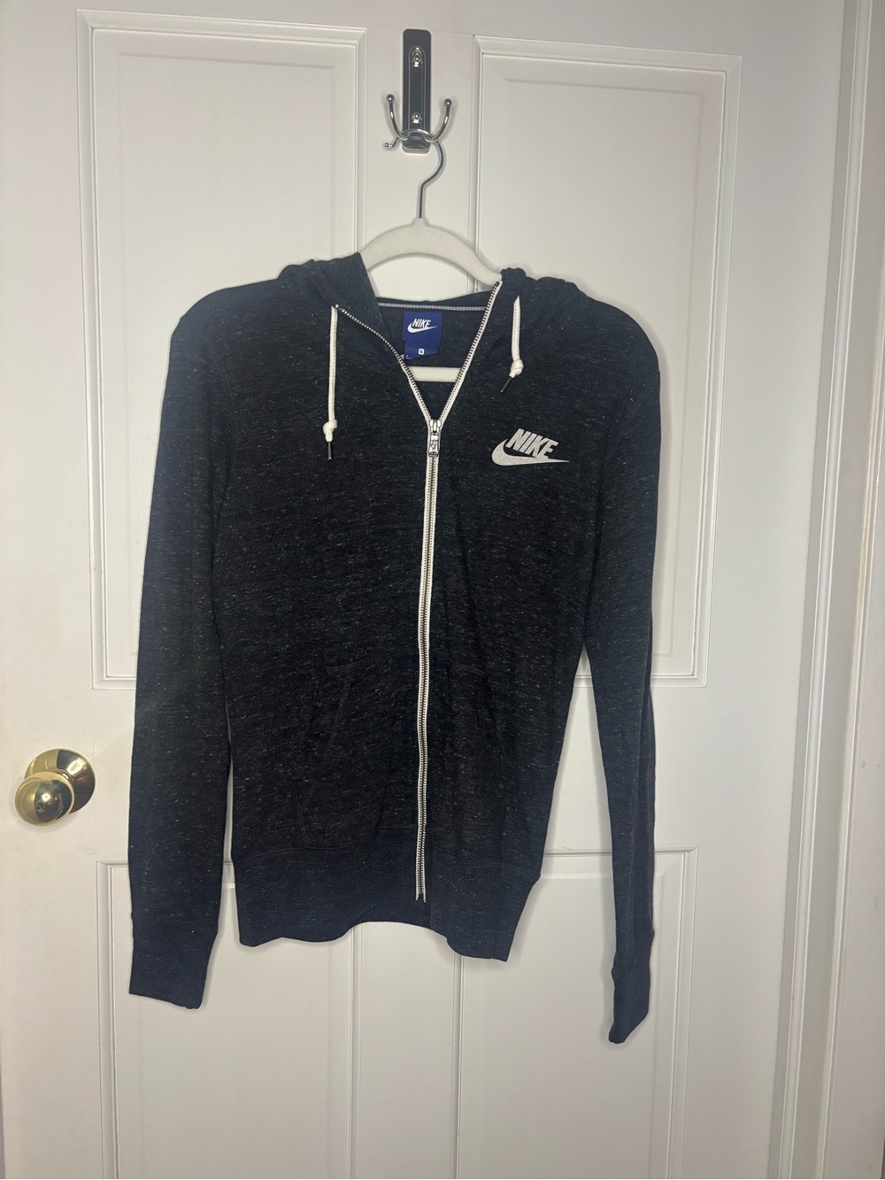 Nike Black Speckle-Knit Vintage Full Zip Hoodie size S